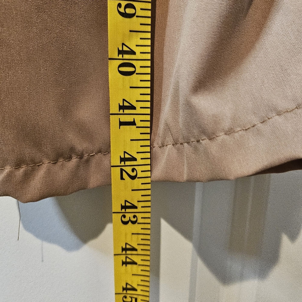 Tan Straight Leg Cargo Pants Elastic Waist Utility Pockets Casual Streetwear 31 - Picture 13 of 13
